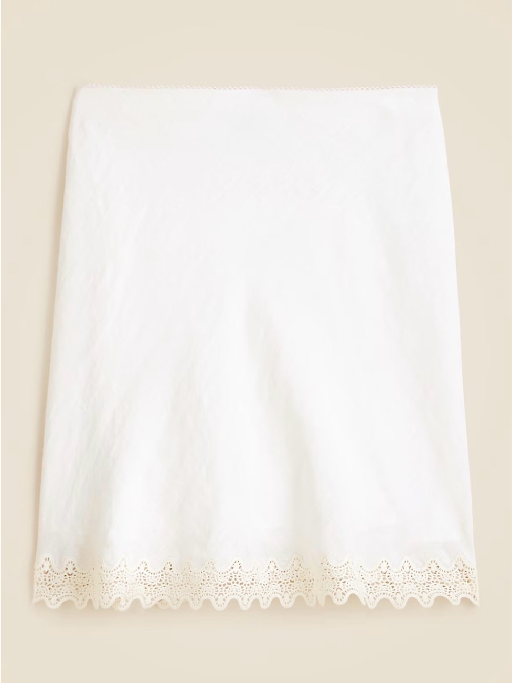 J.Crew Gwen Linen Lace-Trim Skirt, Size M, NWT